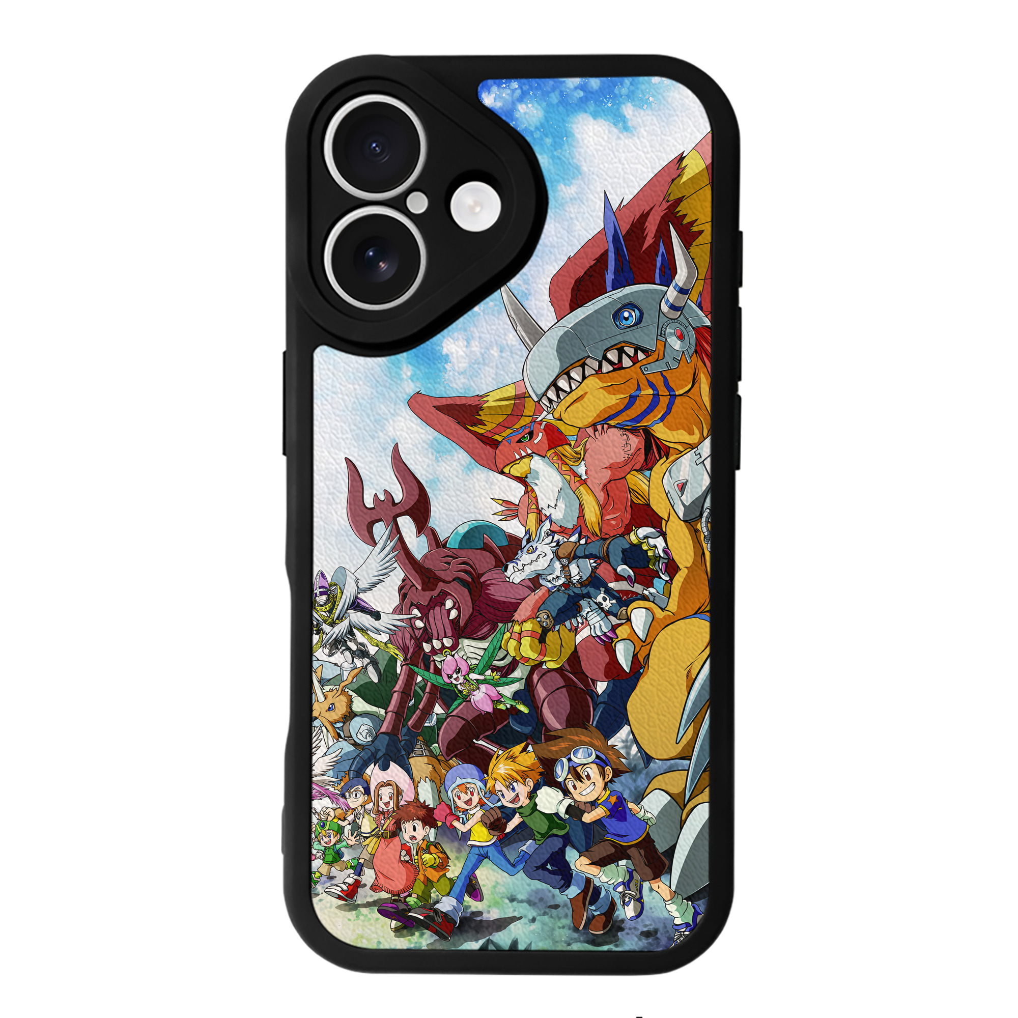 （画像用） Digimon デジタルモンスター/デジモン 【iPhone 16シリーズ対応】シリコンスマホケース（レザー調） 材質：シリコン